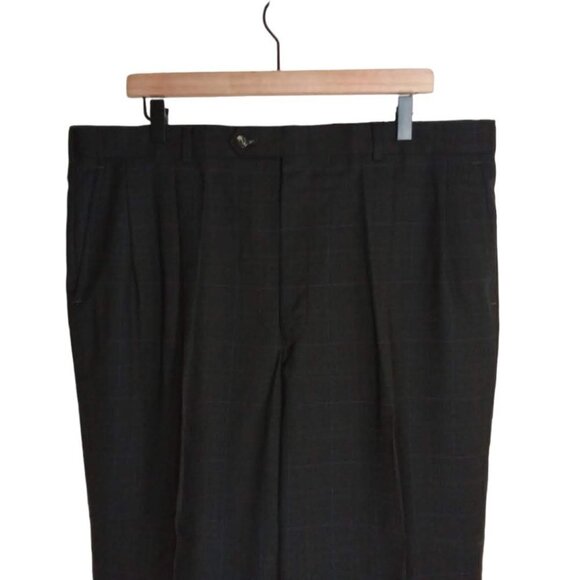 Burberry Vintage Wool Charcoal Gray Plaid 2 Piece Double Breasted Suit Size 41 - Picture 11 of 15